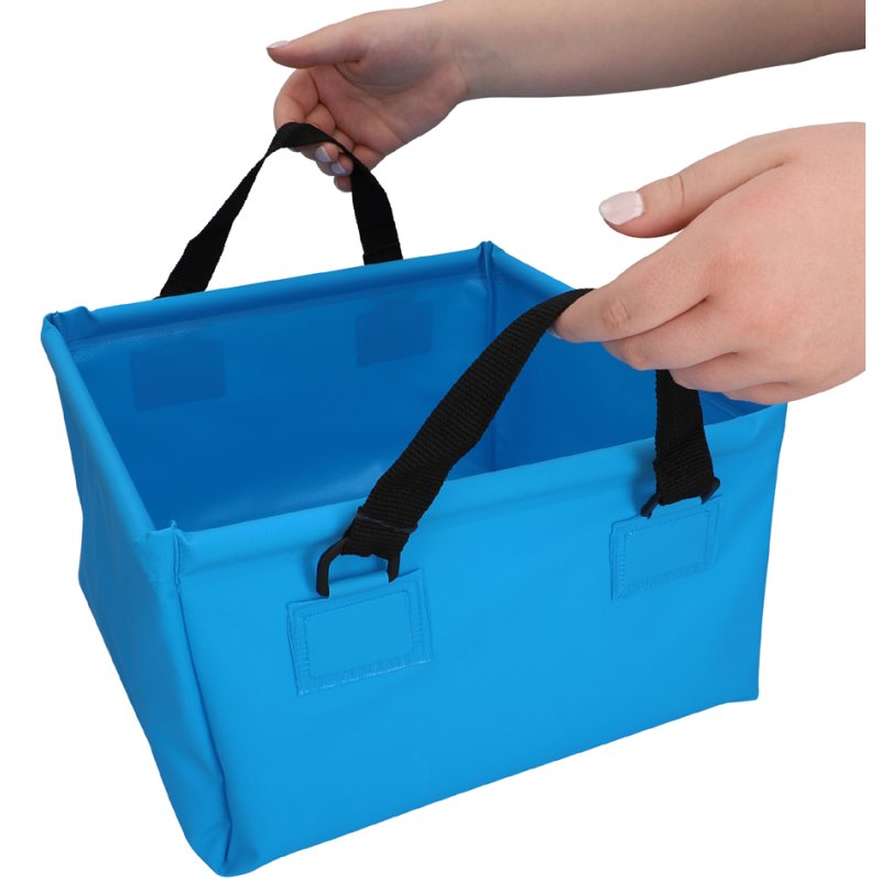 Cartrend bac de lavage pliable, carré, bleu, 15 litres